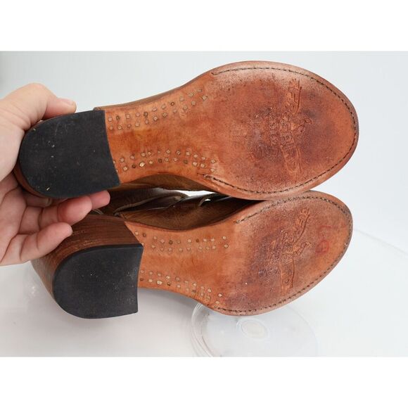 Freebird by Steven Quail Sandals Womens 9 Brown Leather Gladiator Block Heel - Picture 11 of 13